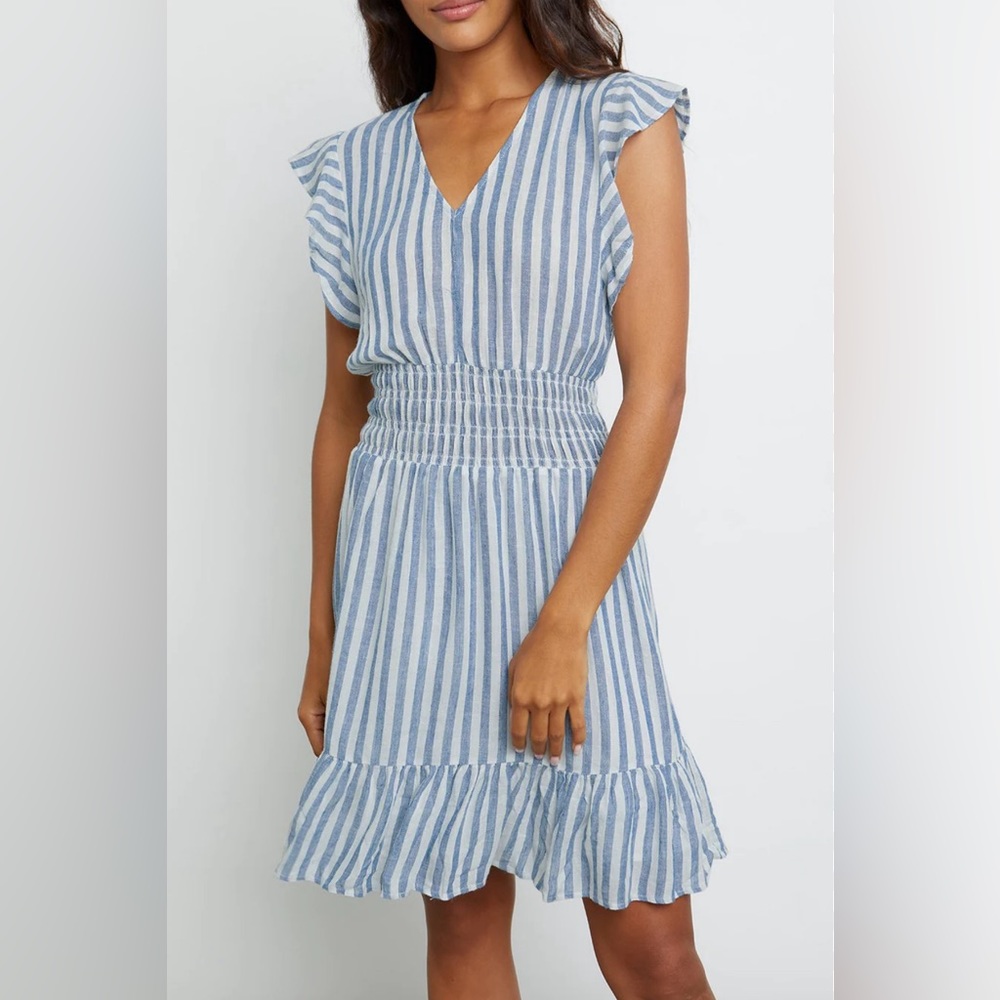 Rails Striped Ruffle Sleeve Mini Dress Size XS